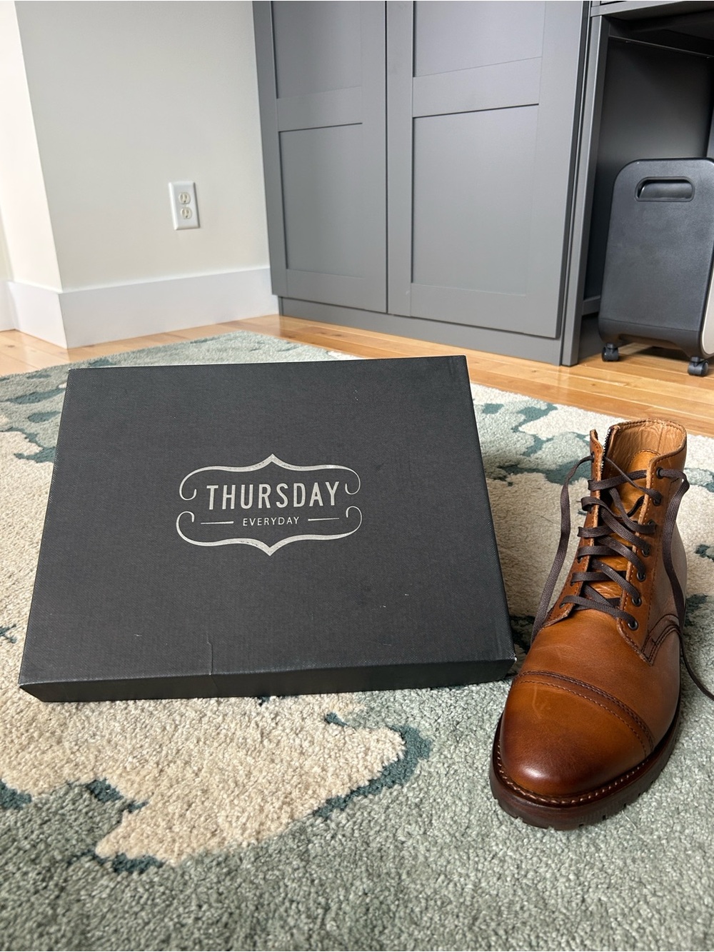 Thursday Boot Company Tan Leather Cap-Toe Lace-Up Boot